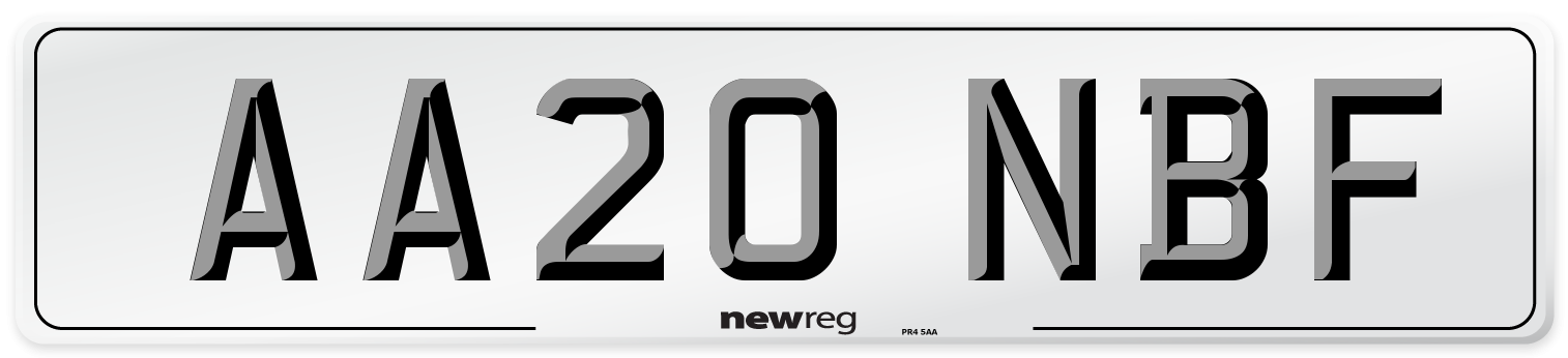 AA20 NBF Number Plate from New Reg
